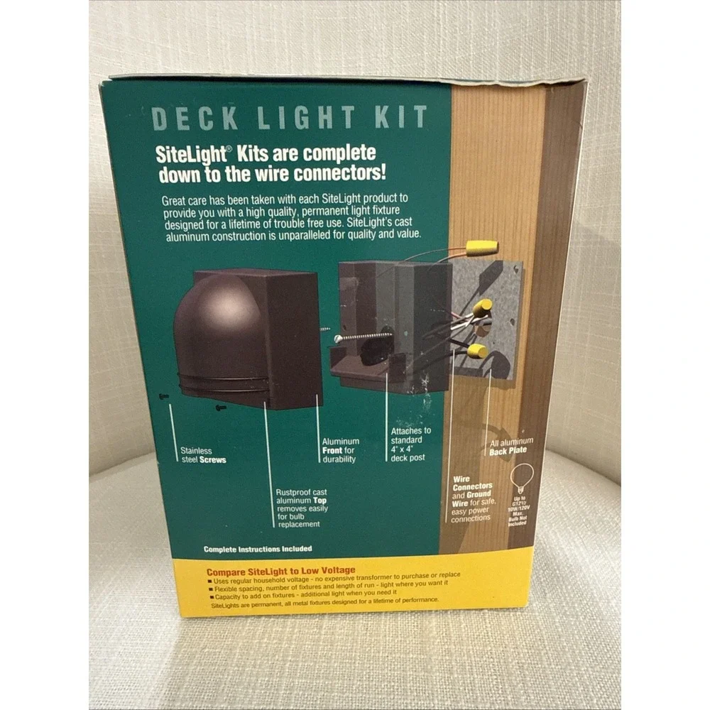 SiteLight New Old Stock Red Dot K851BR Bronze Deck Sconce Light‎ 120v